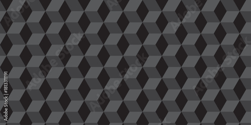 Black cube seamless creative cubes decoration triangle wall and wallpaper textile vector square tile, mosaic endless repeat hexagon block texture background.	
