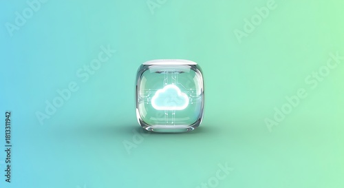 Innovative cloud computing concept with glowing cloud for modern tech solutions