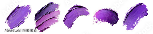 Various Shades of Purple Paint Strokes on Black Background, Isolated on Transparent, white background