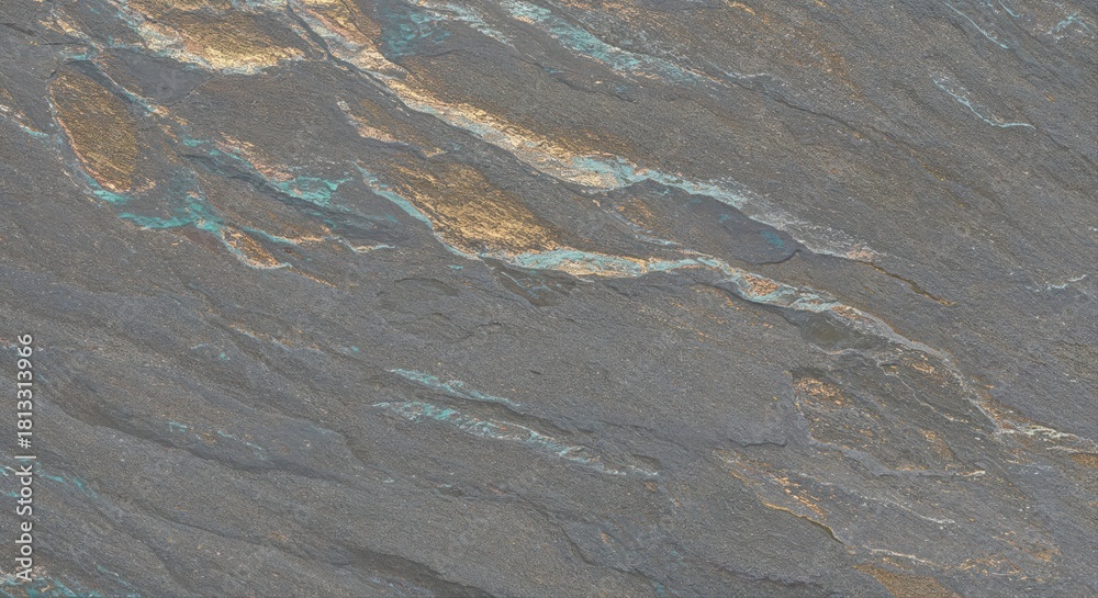 Fototapeta premium Textured Stone Surface: A close-up view reveals a textured stone surface with intricate patterns and a blend of earthy tones, creating a sense of natural beauty and timeless elegance.