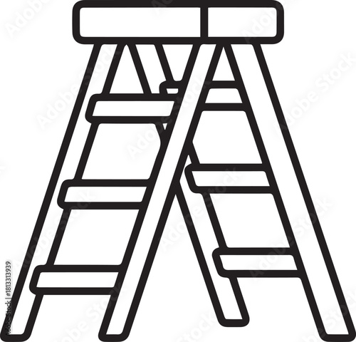 Modern ladder icon symbolizing growth, achievement, and progress, perfect for construction, career, or DIY themes showcasing upward mobility