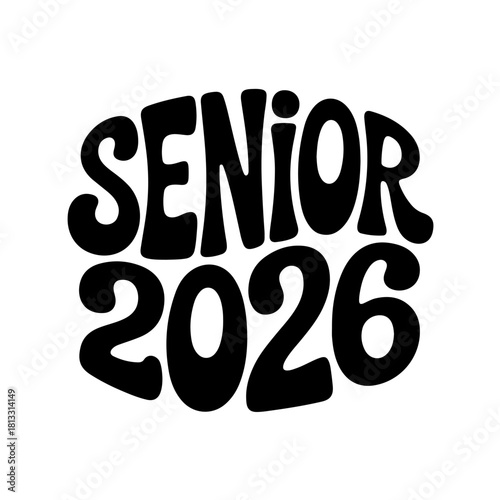Senior 2026. Vector Design Isolated on White Background
