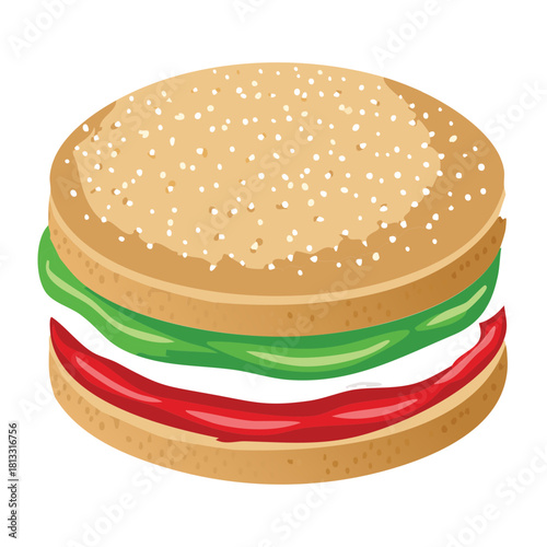 Classic holiday pie with a decorative lattice crust, filled with vibrant red fruit, adorned with a white star centerpiece for a festive meal - Vector Illustration