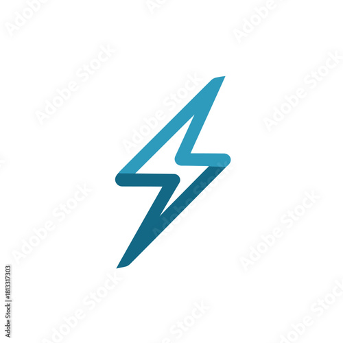 Free Download Abstract blue lightning bolt icon on white background power energy design - GFXLoad