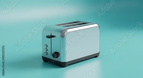 Sleek modern toaster ready for delicious breakfast in a stylish kitchen space