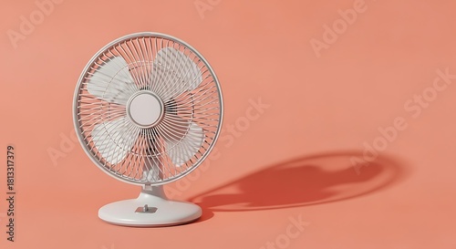 Stay cool with this modern fan on a vivid pastel background creating calm vibes