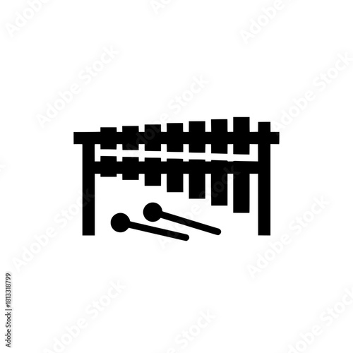 Xylophone or Marimba Musical Instrument Icon