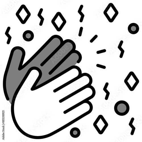 Celebration Grey Icon Illustration