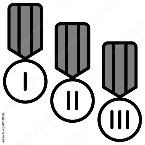 Medal Grey Icon Illustration