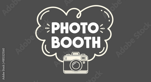 Photo booth vector graphic design for party events and wedding photography services promotion material