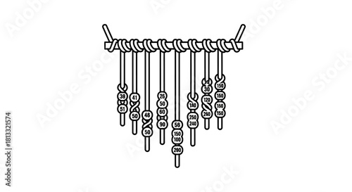 A stylized black and white line drawing of an ornate Egyptian scarab beetle.