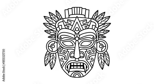 A stylized black and white line drawing of an ornate Egyptian scarab beetle.