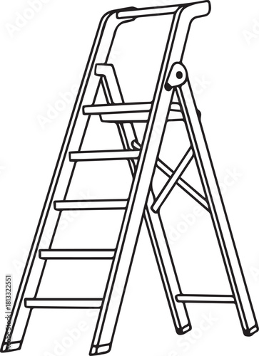 Handy stepladder ready for DIY projects, home improvement tasks, or reaching new heights in life and career success, originally vector graphics