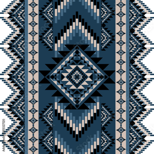 traditional ukrainian embroidery, seamless pattern, Seamless Navajo and Aztec Mexican Native tribal fabric pattern. Geomatics pattern