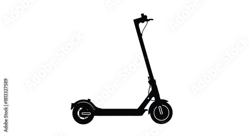 Abstract geometric shapes and lines in a dynamic composition with a distinctive silhouette style