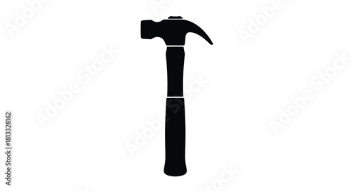 Dynamic abstract geometric composition with bold red and blue elements and a striking silhouette