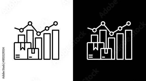 Market Saturation White Icon Set Design