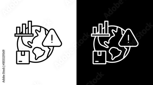 Emerging Market Risk White Icon Set Design