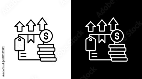Inflationary Economy White Icon Set Design