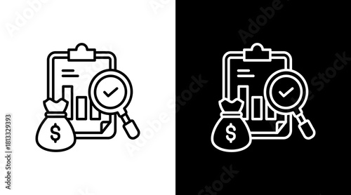 Investment Due Diligence White Icon Set Design