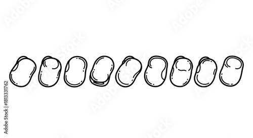 Hand drawn illustration of pea seeds isolated on white background