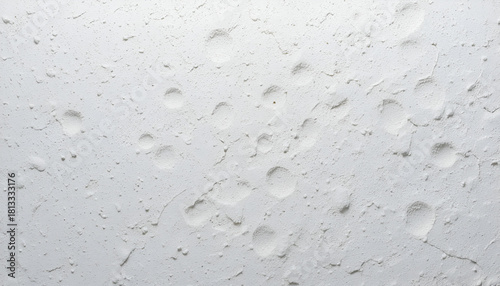 Unique white textured surface with crater-like depressions for backgrounds, creative projects, and modern designs evokes a sense of lunar landscape