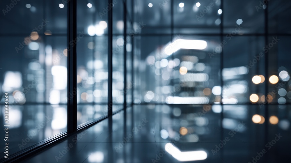 Naklejka premium Cityscape glass reflection