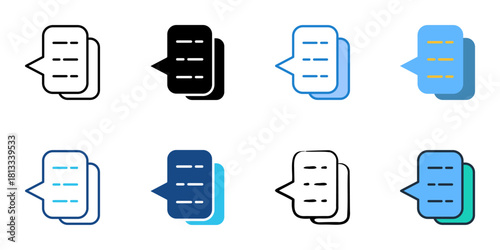 Comment icon set multiple style collection 
