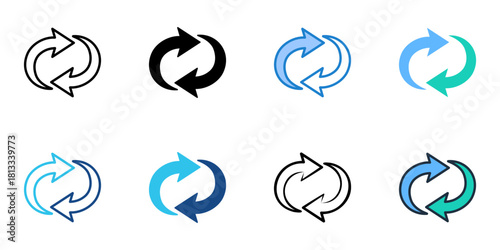 Retweet icon set multiple style collection 
