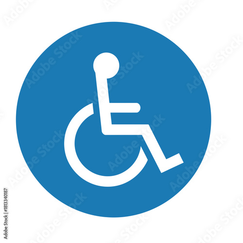 Handicap Accessible Symbol Blue Circle Wheelchair Sign Universal Access Graphic