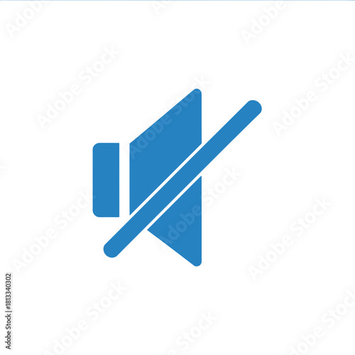 Mute Symbol: A simple, clean, and modern representation of a mute icon, perfect for use in interface designs or visual communications.