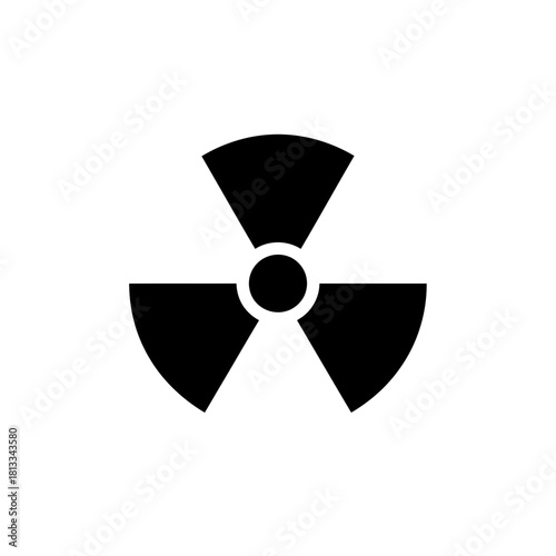 Black Radiation Symbol Icon Isolated on White Background Warning of Hazard