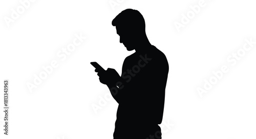 Abstract geometric composition with bold silhouette elements and vibrant color accents silhouette