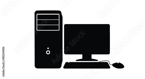 Abstract geometric shapes with vibrant color accents and a distinctive silhouette