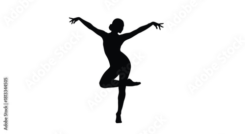 Dynamic abstract geometric shapes with bold lines and contrasting colors in a striking silhouette