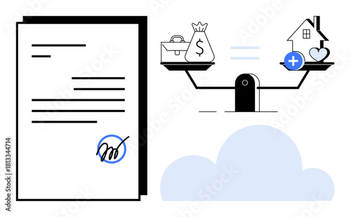 Financial planning concept. Financial planning involves balancing assets, health, and home expenses. Financial planning ensures stability and informed decisions. For personal finance, insurance