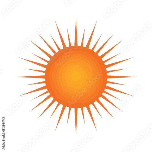 Vibrant Orange Sunburst Radiant Rays Symbolic Sky Solar Brightness Illustration