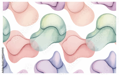 Pastel watercolor abstract seamless pattern for spring fashion textiles and backgrounds, adds a gentle touch of artistic flair to any creative project