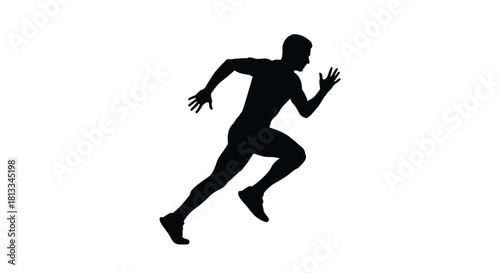 Abstract geometric pattern design with bold red and blue elements and a distinctive silhouette