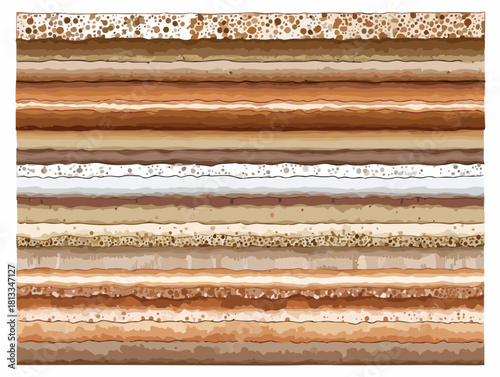 다양한 흙과 암석층을 보여주는 추상적인 질감의 벡터 일러스트레이션