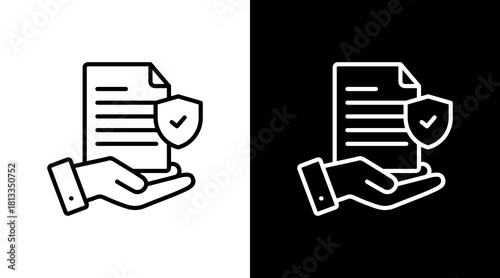 Admin Shield White Icon Set Design