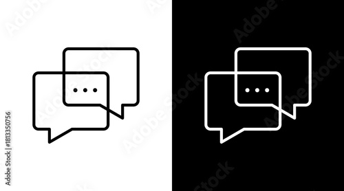 Chat Connect White Icon Set Design