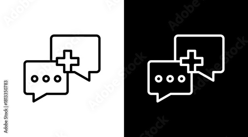 Connect Plus White Icon Set Design
