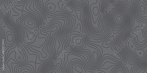 Minimal dark topographic contour pattern with smooth flowing lines, abstract terrain waves, modern geometric background, seamless design ideal for wallpapers, branding, posters, and digital graphics.