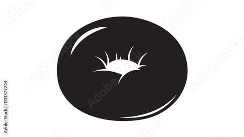 Black Mascara Smudge on White Background