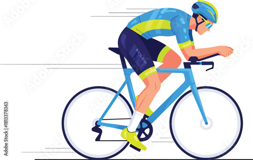 Racing cyclist illustration Vector