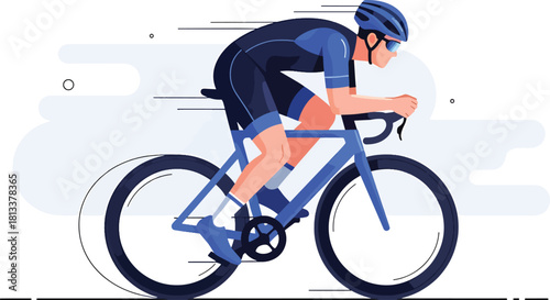 Racing cyclist illustration Vector