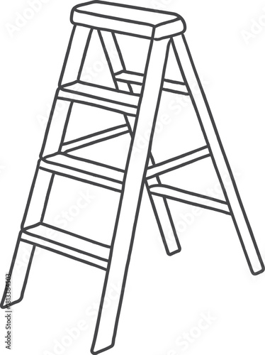 Aluminum step ladder with braces