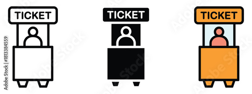 Ticket office icon vector. ticket booth for entry symbol. vector illustration.
