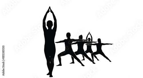 Abstract geometric silhouette design with vibrant color accents and helvetica courier font usage silhouette